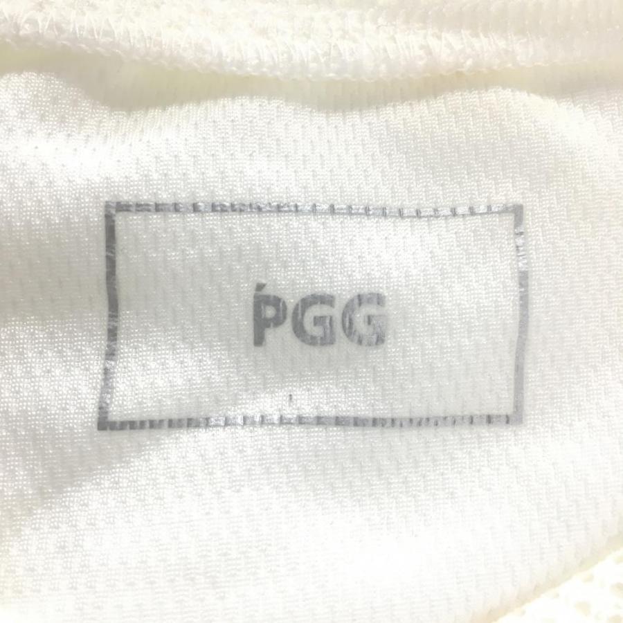 PGG PGGパーリーゲイツ Tシャツ 白 一部メッシュ ロゴプリント