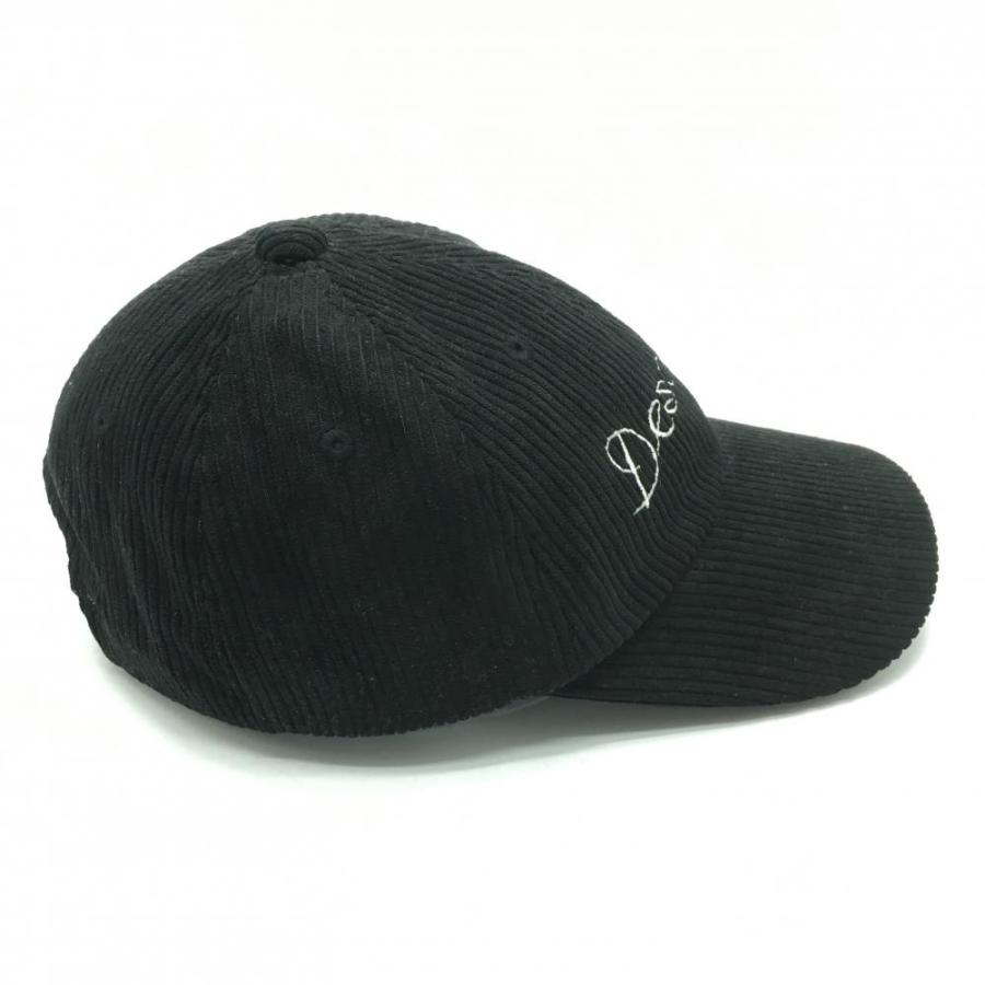 DESCENTE GOLF デサントゴルフ コーデュロイキャップ 黒 ロゴ刺しゅう