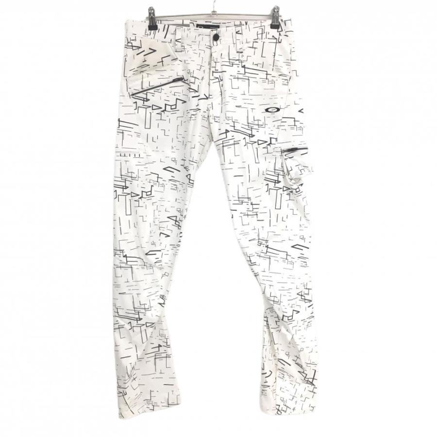 OAKLEY（オークリー） パンツ 白×黒 総柄 ロゴ刺しゅう メンズ 34