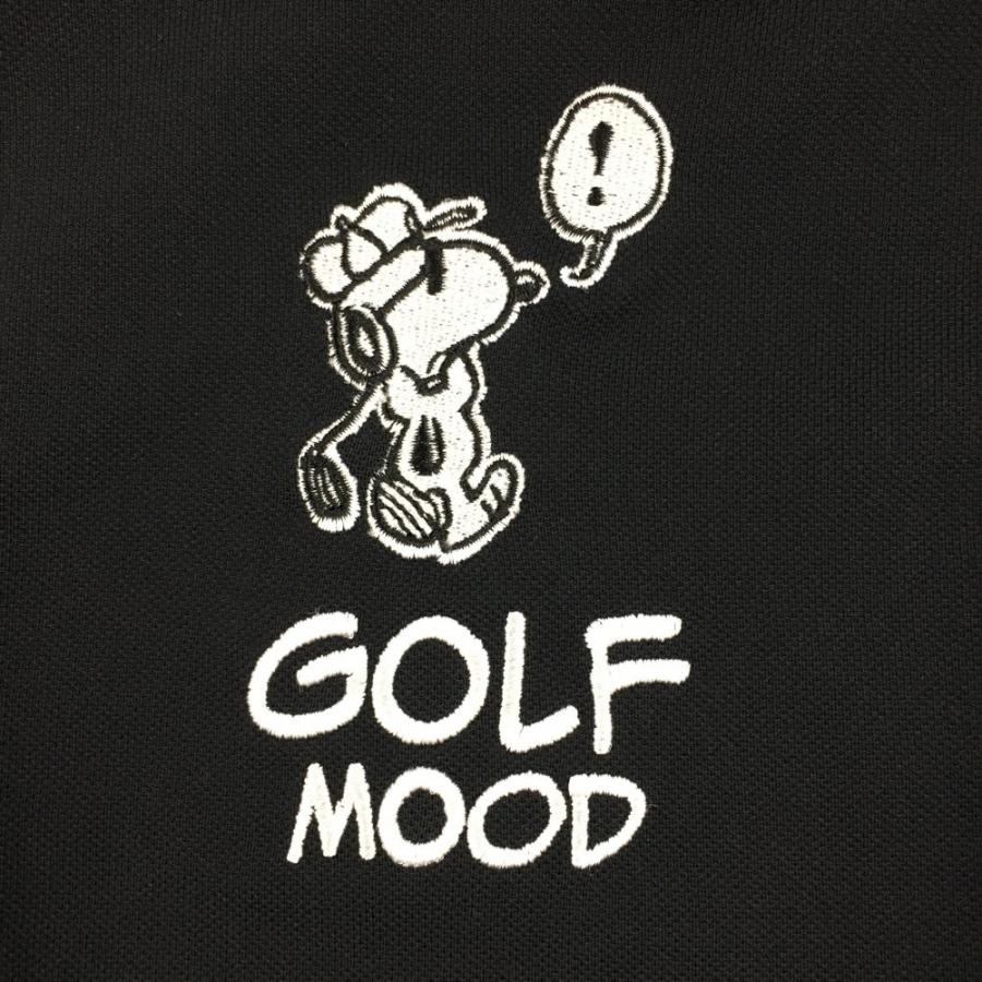 SNOOPY（スヌーピー） 【美品】スヌーピーゴルフ 半袖ポロシャツ 黒×白