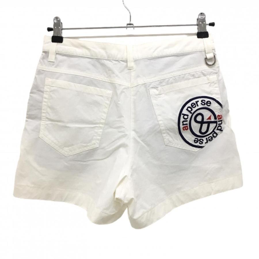 and per se ホワイト ショートパンツ ゴルフウェア　LL and per se（アンパスィ） 【美品】アンパスィ ショートパンツ 白