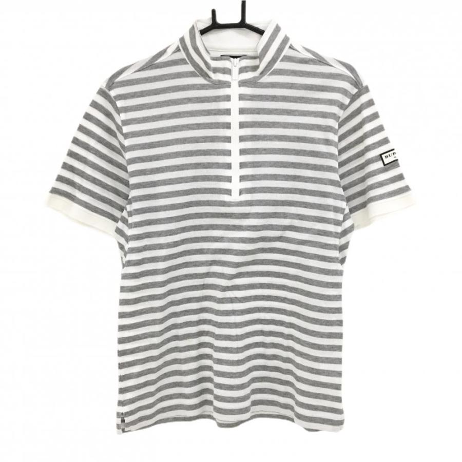 05M980◯BURBERRY GOLF 半袖 ハーフジップ ゴルフウェア XL BURBERRY（バーバリー） 【美品】バーバリーゴルフ 半袖ハイネック
