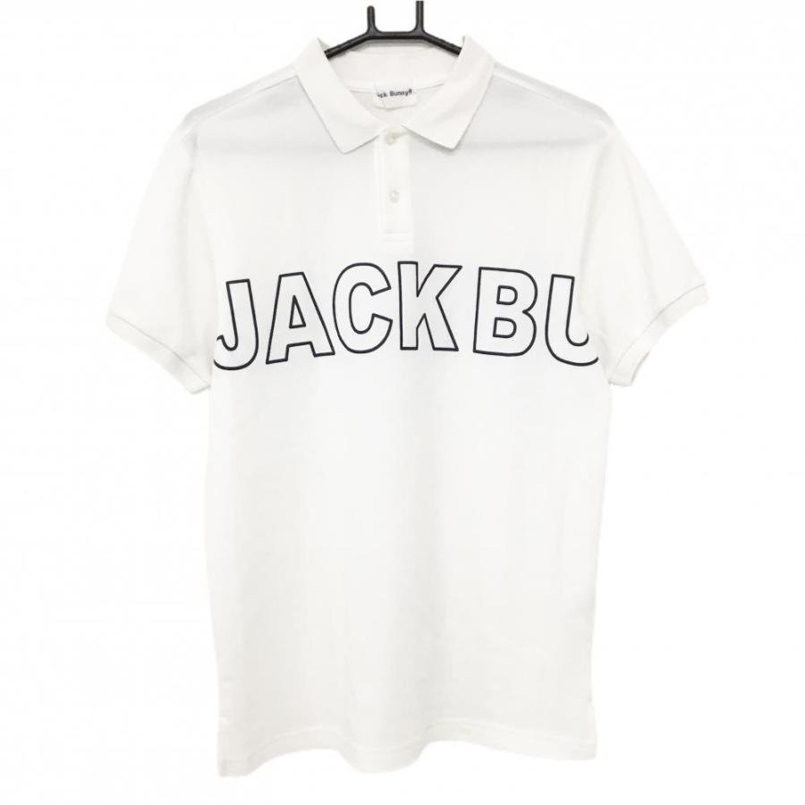 Jack Bunny!!（ジャックバニー） 半袖ポロシャツ 白×ダークネイビー