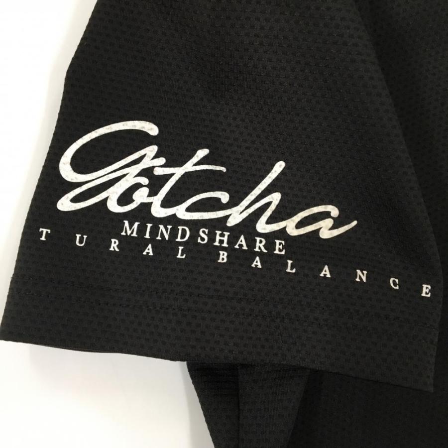 GOTCHA GOLF 【美品】ガッチャゴルフ 半袖ポロシャツ 黒 ロゴシルバー