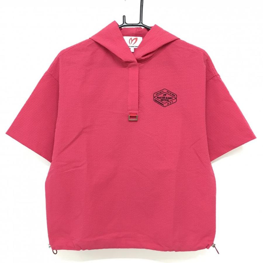 超美品】マスターバニー フード付半袖シャツ ピンク×黒 レディース 1(M