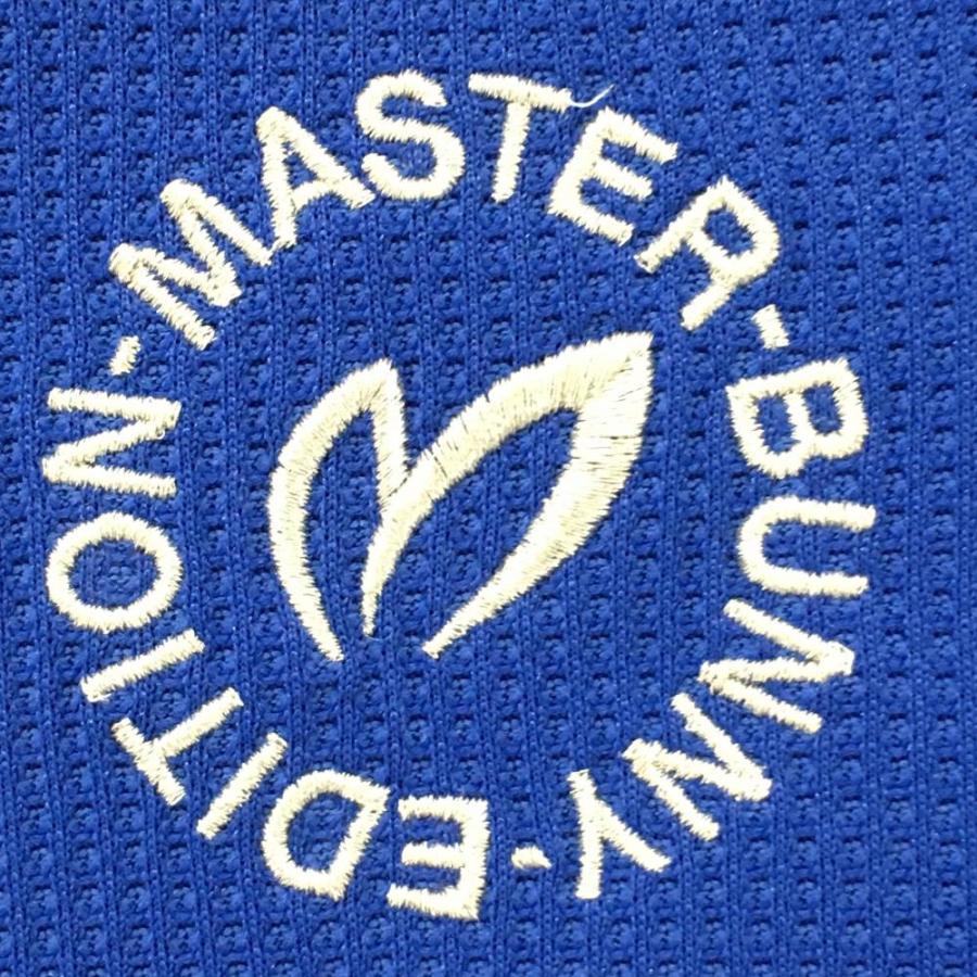 【超美品】マスターバニー 半袖ポロシャツ ブルー×シルバー  レディース 2(L) ゴルフウェア 2025年モデル MASTER BUNNY EDITIONの画像