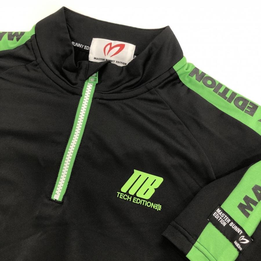 【超美品】マスターバニー 半袖ハイネックシャツ 黒×ライトグリーン レディース 1(M) ゴルフウェア 2025年モデル MASTER BUNNY EDITIONの画像