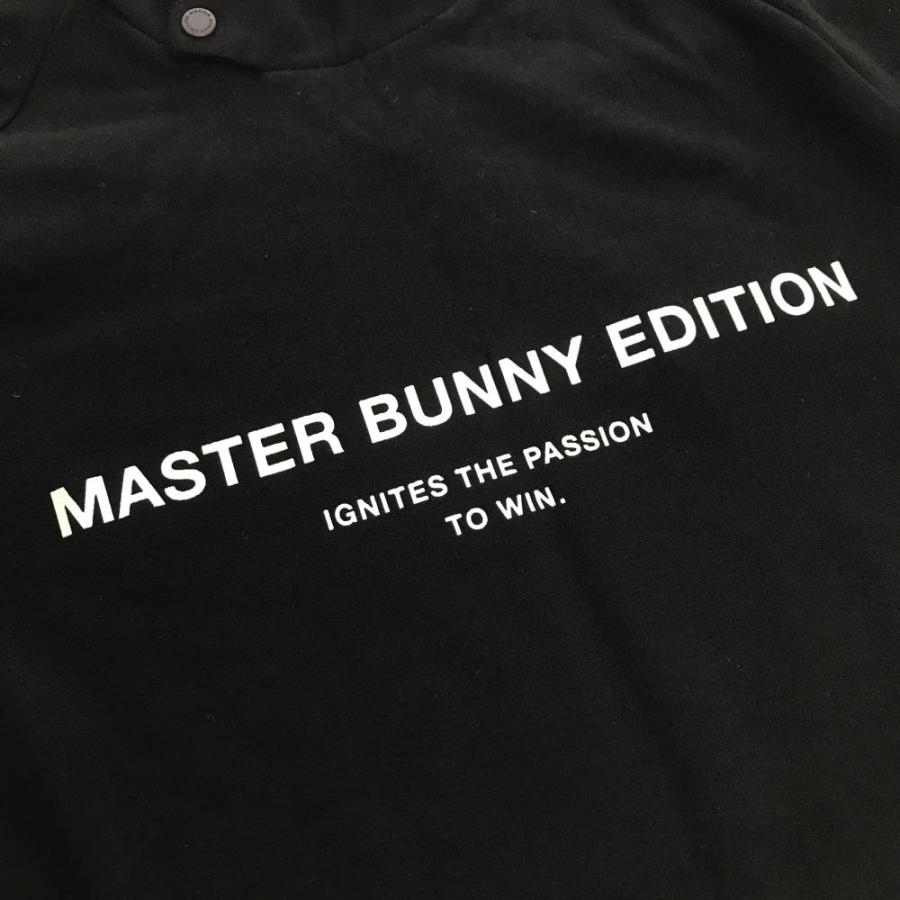 【新品】マスターバニー 長袖ハイネックシャツ 黒×白 フロントロゴ 表微起毛 レディース 1(M) ゴルフウェア MASTER BUNNY EDITIONの画像