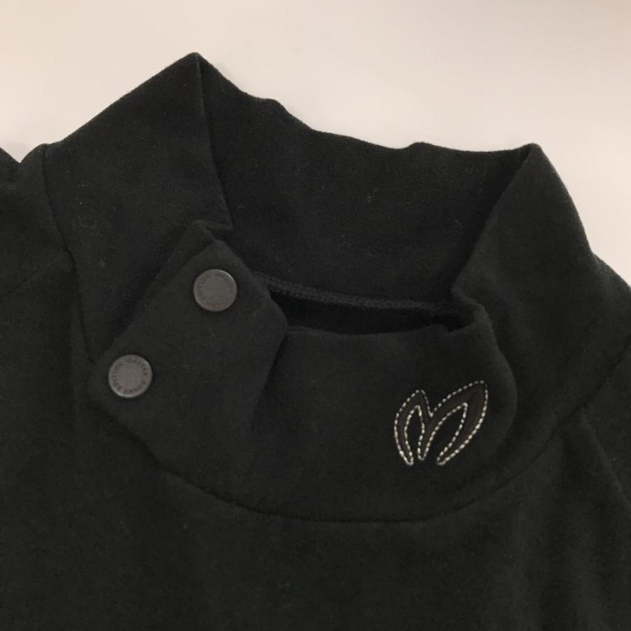 【新品】マスターバニー 長袖ハイネックシャツ 黒×白 フロントロゴ 表微起毛 レディース 1(M) ゴルフウェア MASTER BUNNY EDITIONの画像