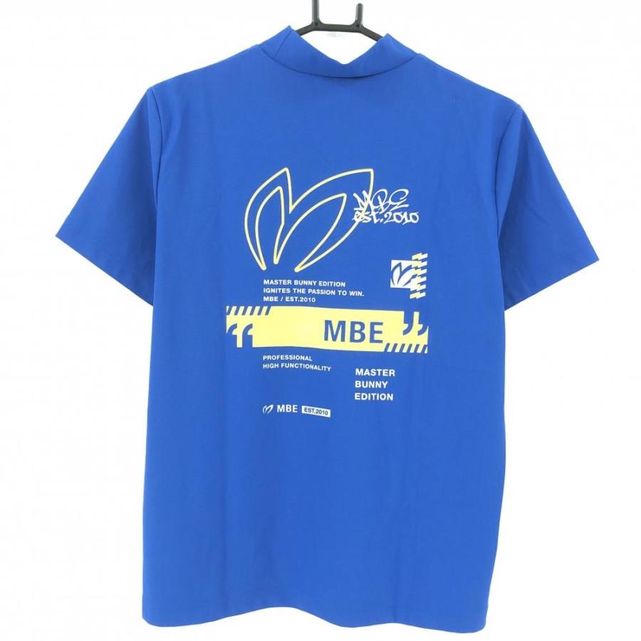 【超美品】マスターバニー 半袖ハイネックシャツ ブルー×シルバー レディース 2(L) ゴルフウェア 2024年モデル MASTER BUNNY EDITION_1