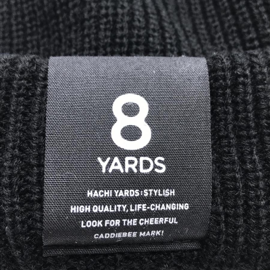 新品】ハチヤーズ つば付ニット帽 黒 ロゴ刺しゅう ボンボン付 ゴルフ