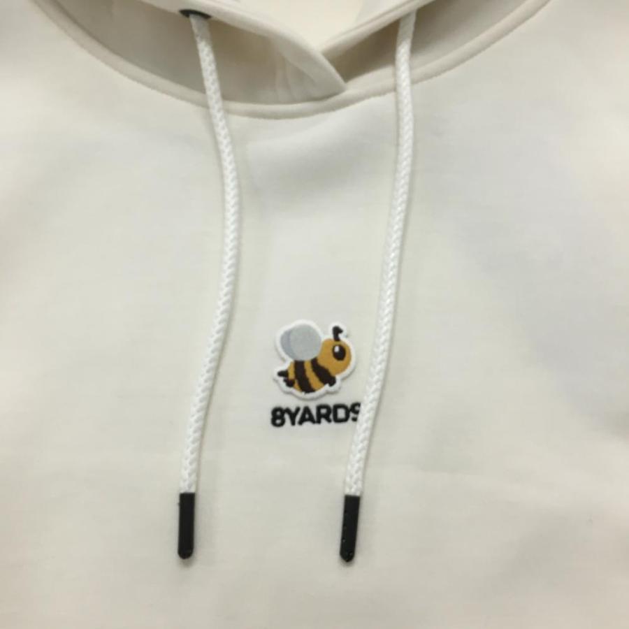 新品】ハチヤーズ パーカー 白 背面立体ロゴ トレーナー レディース L