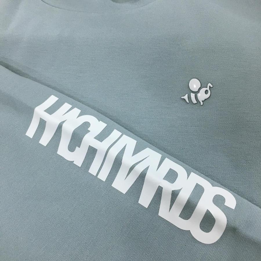 新品】ハチヤーズ 長袖ハイネックシャツ ライトブルー×白 袖切替 LUX