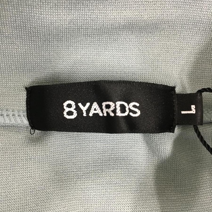 新品】ハチヤーズ 長袖ハイネックシャツ ライトブルー×白 袖切替 LUX