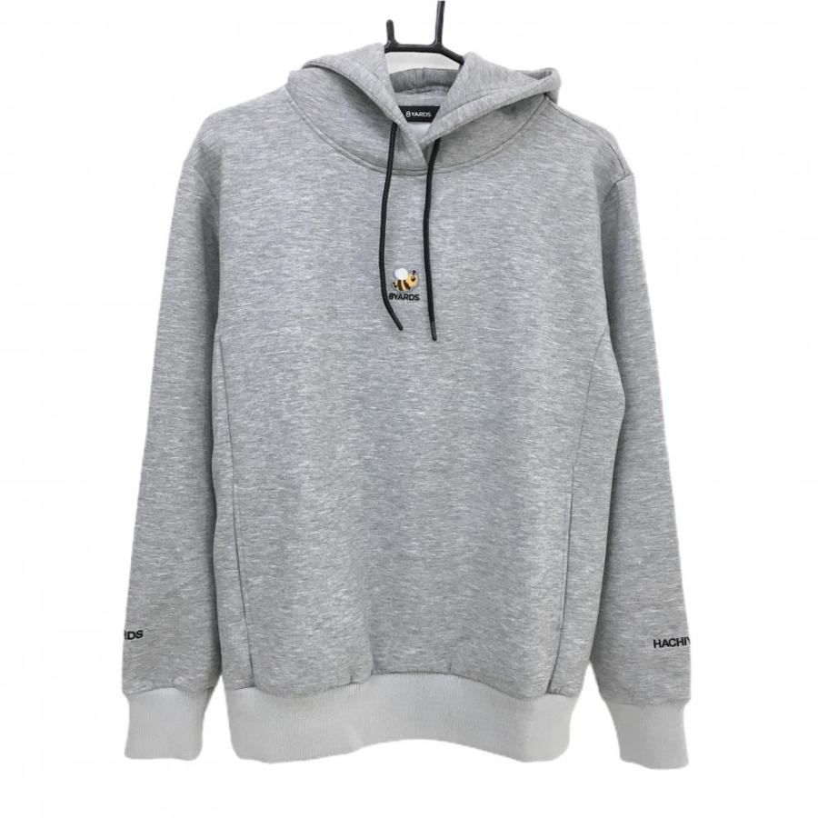 新品】ハチヤーズ パーカー グレー 背面立体ロゴ トレーナー メンズ M