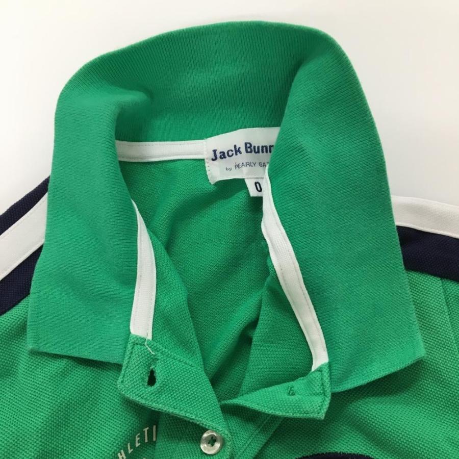 Jack Bunny!!（ジャックバニー） 半袖ポロシャツ グリーン×白 胸元ロゴ