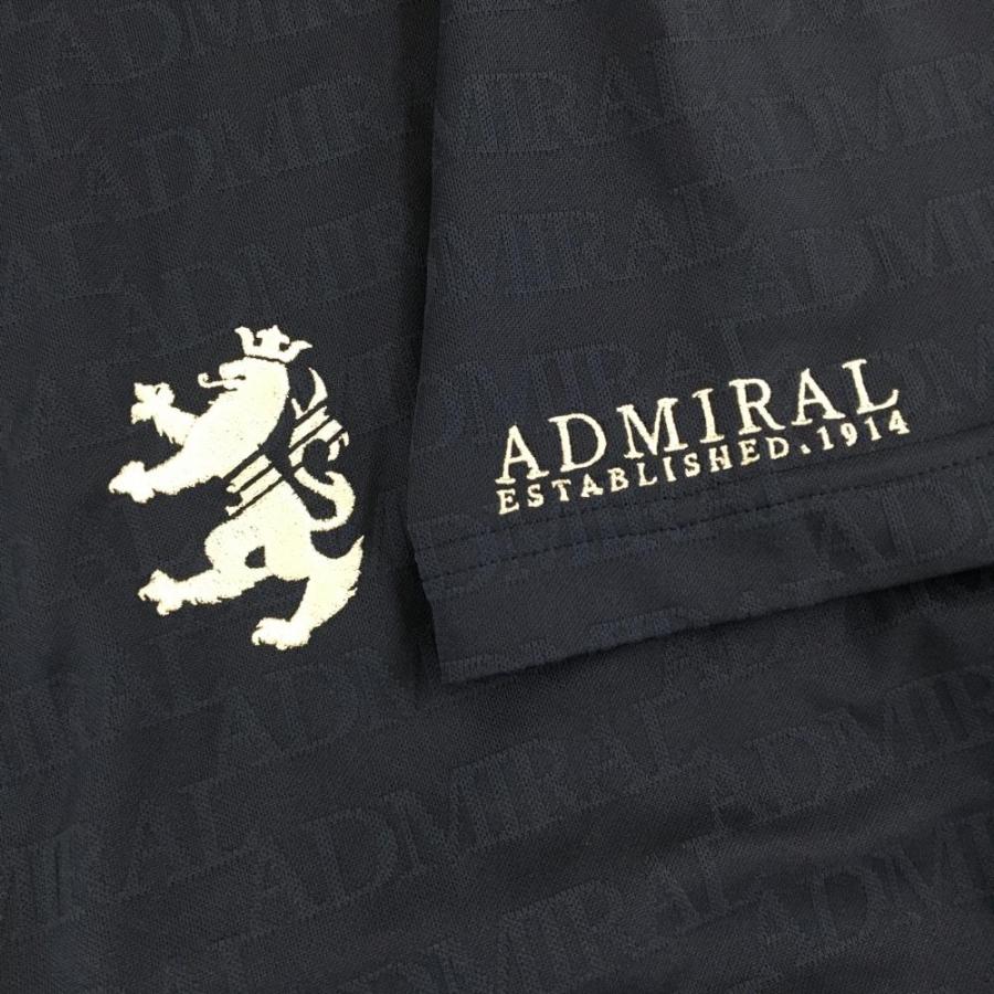 【超美品】アドミラル 半袖ポロシャツ ネイビー系 ロゴ英字総柄 地模様 胸ロゴ刺しゅう メンズ LL ゴルフウェア 2024年モデル Admiral Admiral（アドミラル） 【超美品】アドミラル 半袖ポロシャツ ネイビー