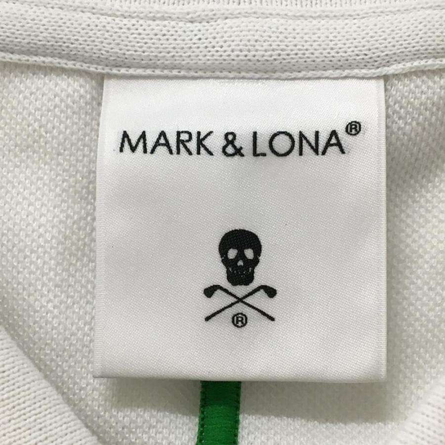 MARK&LONA（マークアンドロナ） 半袖ポロシャツ 白 立体ロゴ スカル