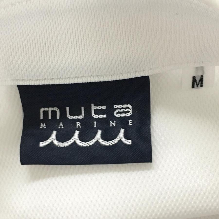 muta MARINE（ムータマリン） 半袖ポロシャツ 白×ネイビー 後ろ