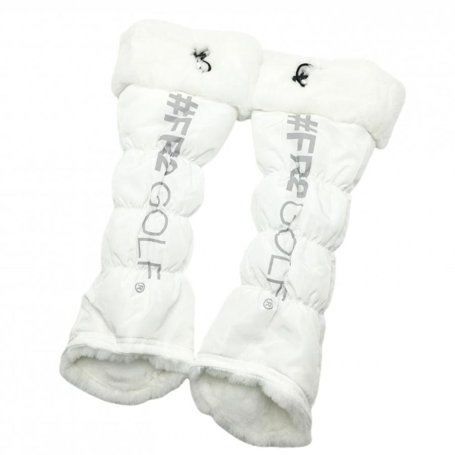 超美品】エフアールツー 中綿レッグウォーマー 白×グレー 内側ファー