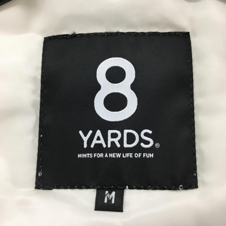 美品】ハチヤーズ 中綿ジャケット 白×黒 背面ロゴ ドローコード メンズ