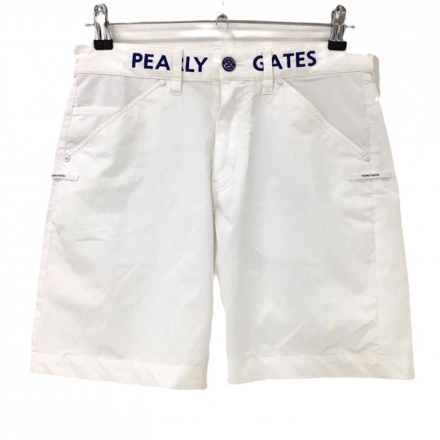 PEARLY GATES（パーリーゲイツ） ハーフパンツ 白×ネイビー ウエスト
