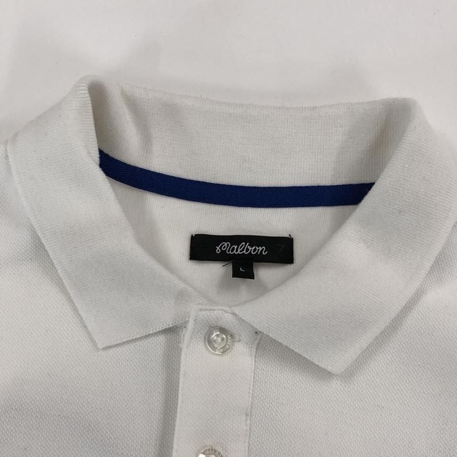 Malbon Golf（マルボンゴルフ） マルボン 半袖ポロシャツ 白 ロゴ