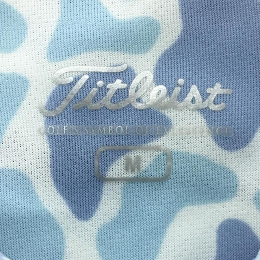 Titleist（タイトリスト） 半袖ポロシャツ 白×ライトブルー カモフラ風