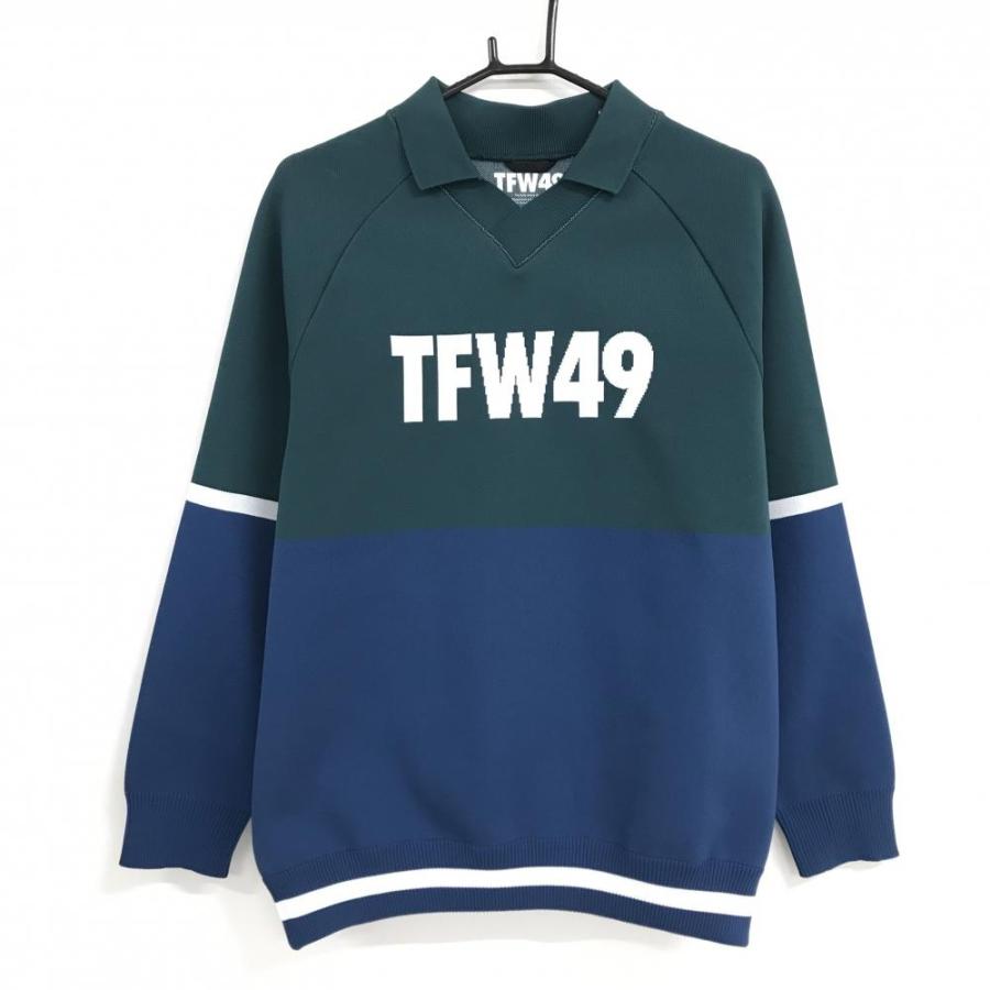 TFW49 【超美品】TFW49 襟付きセーター ダークグリーン×スモーキー