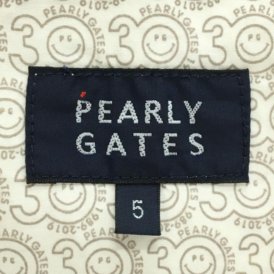 春、夏最適　パーリーゲイツ　パンツ　ワッペン　刺繍　ロゴ　コットン　サイズ4 PEARLY GATES（パーリーゲイツ） ハーフパンツ 白×ネイビー 30周年