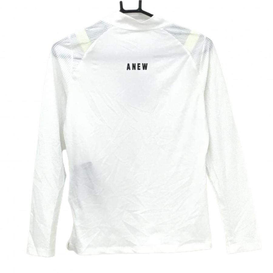 新品】アニューゴルフ ハイネックインナーシャツ 白 袖メッシュ ロゴ黒