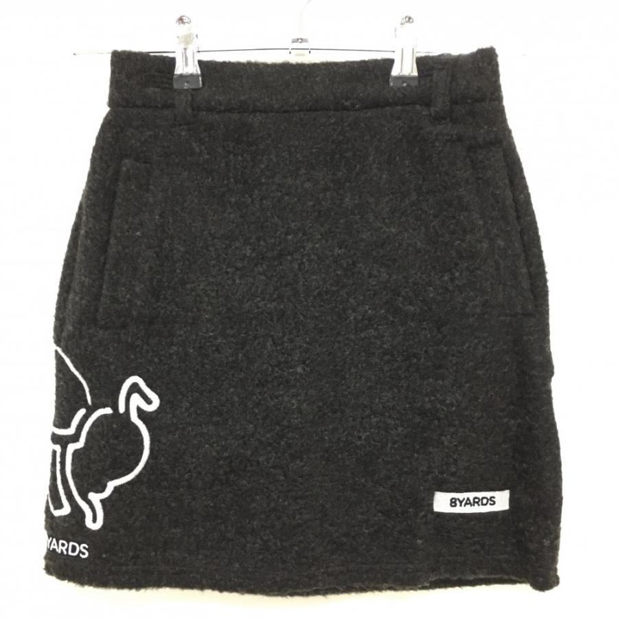 新品】ハチヤーズ ニットスカート 黒 ウール混 後ろウエストゴム