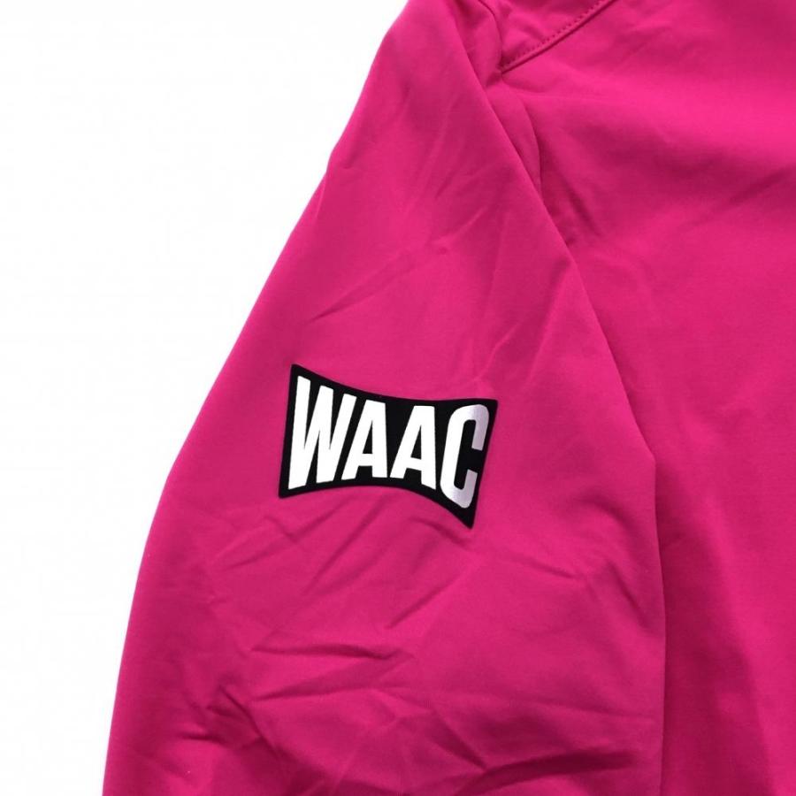 WAAC 【超美品】ワック 長袖ポロシャツ ピンク ナイロン混 スナップ