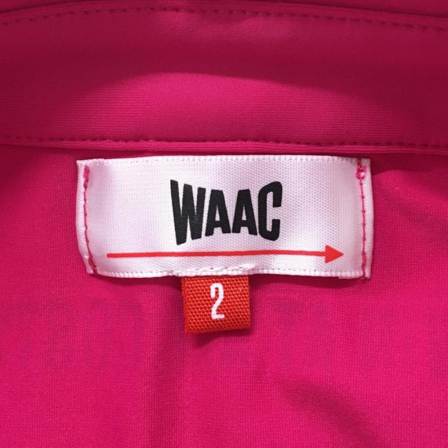 WAAC 【超美品】ワック 長袖ポロシャツ ピンク ナイロン混 スナップ