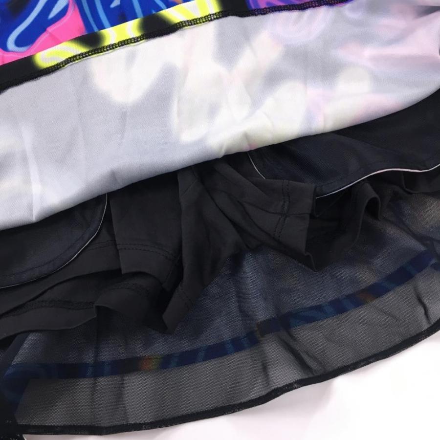 WAAC 【美品】ワック スカート 黒×マルチカラー 総柄 ウエストゴム