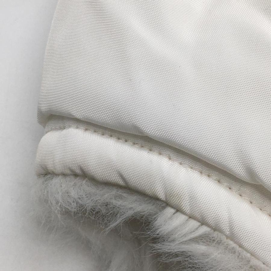 エフアールツー 中綿レッグウォーマー 白×グレー フェイクファー