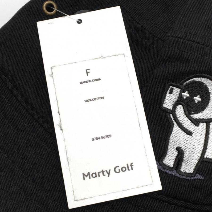 Marty Golf バケットハット ブラック 新品】マーティーゴルフ バケットハット 黒 コットン100％ F ゴルフ
