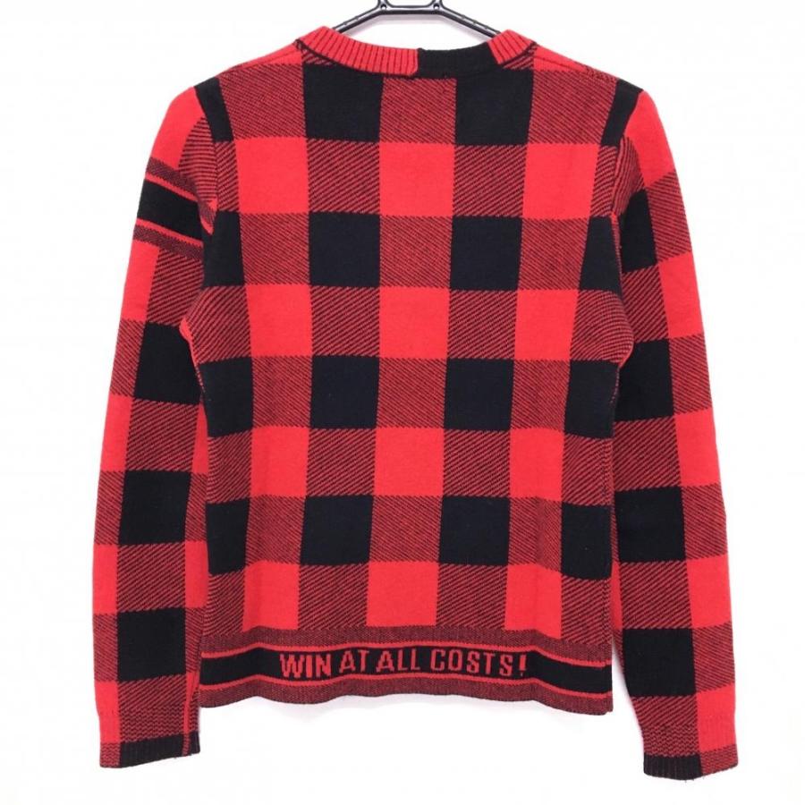 WAAC 【美品】ワック セーター レッド×黒 ブロックチェック カシミヤ混