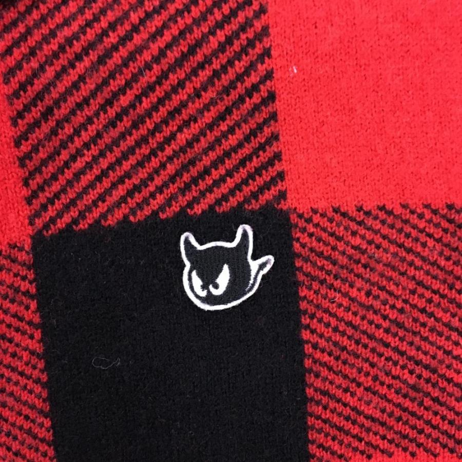 WAAC 【美品】ワック セーター レッド×黒 ブロックチェック カシミヤ混