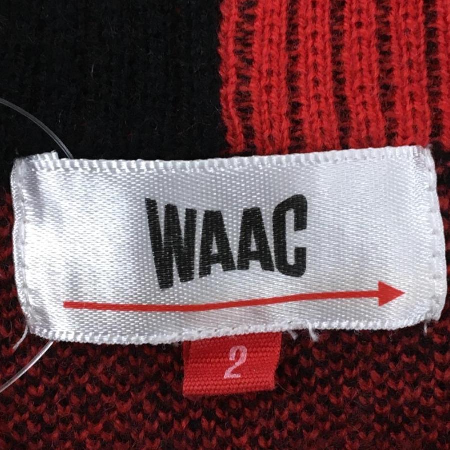 WAAC 【美品】ワック セーター レッド×黒 ブロックチェック カシミヤ混