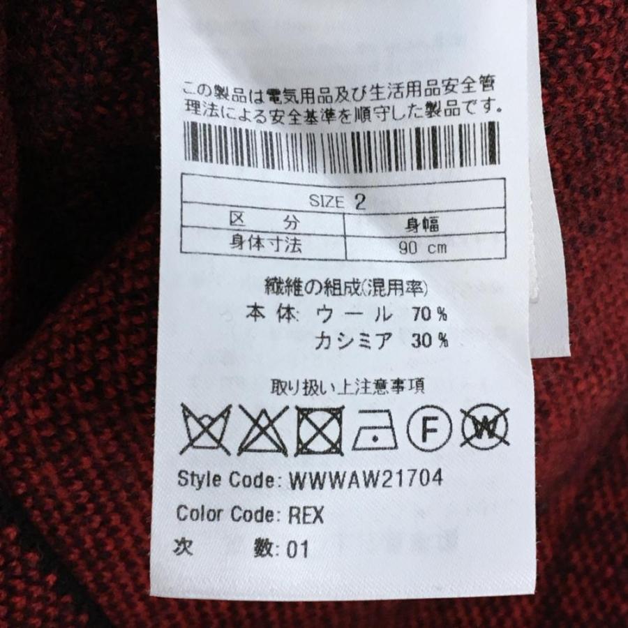 WAAC 【美品】ワック セーター レッド×黒 ブロックチェック カシミヤ混