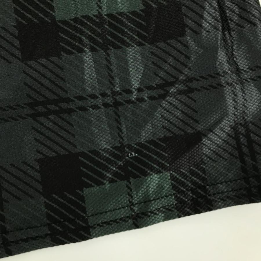 エフアールツー ノースリーブポロシャツ ダークグリーン×黒 チェック