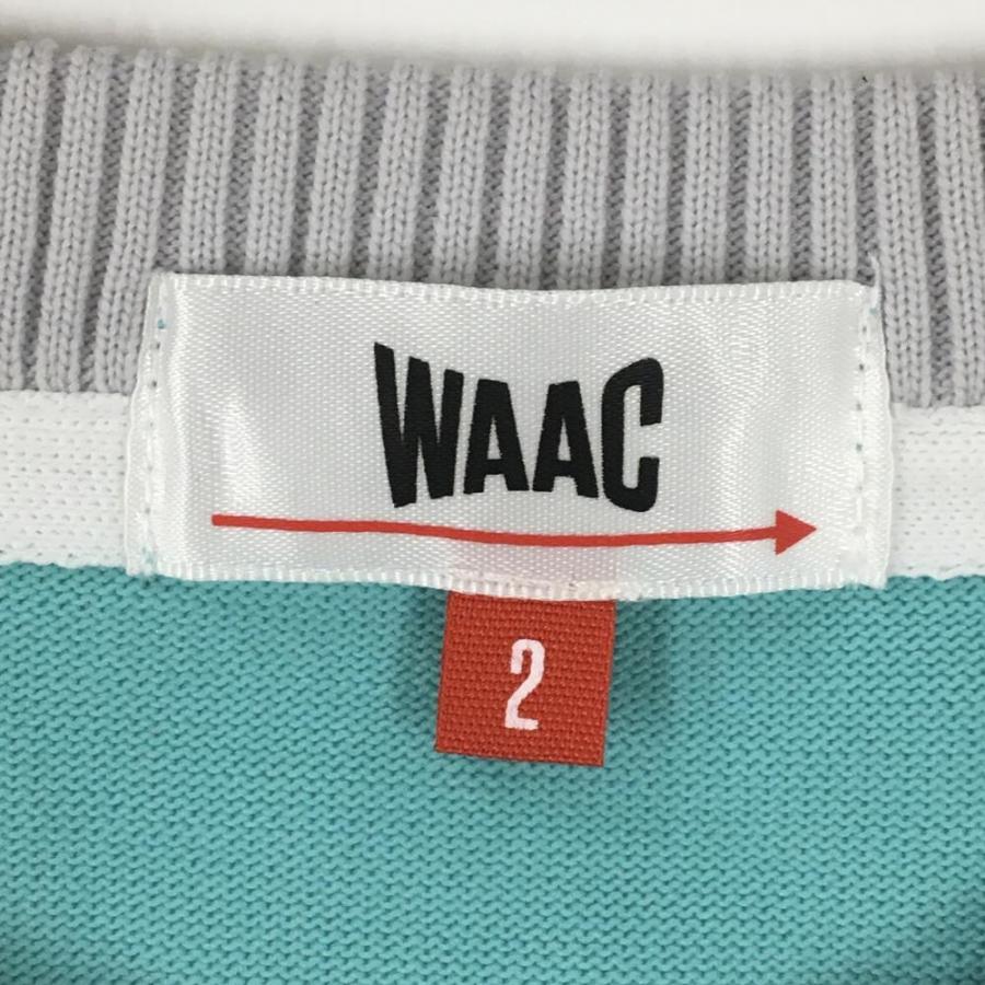 WAAC 【美品】ワック セーター ミントブルー系 ニット ロゴ レディース