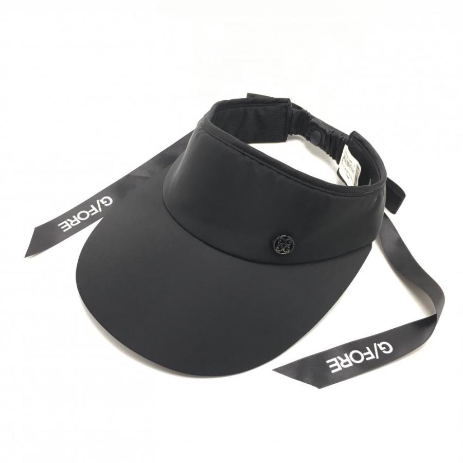 G/FORE ジーフォアサンバイザー G/FORE（ジーフォア） サンバイザー 黒 リボン着脱可 つば・リボン汚れ