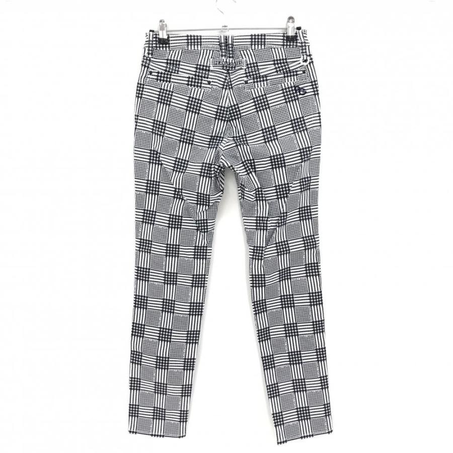【新品】パーリーゲイツ パンツ 白×黒 千鳥格子 TEXBRID レディース 1(M) ゴルフウェア PEARLY GATESの画像
