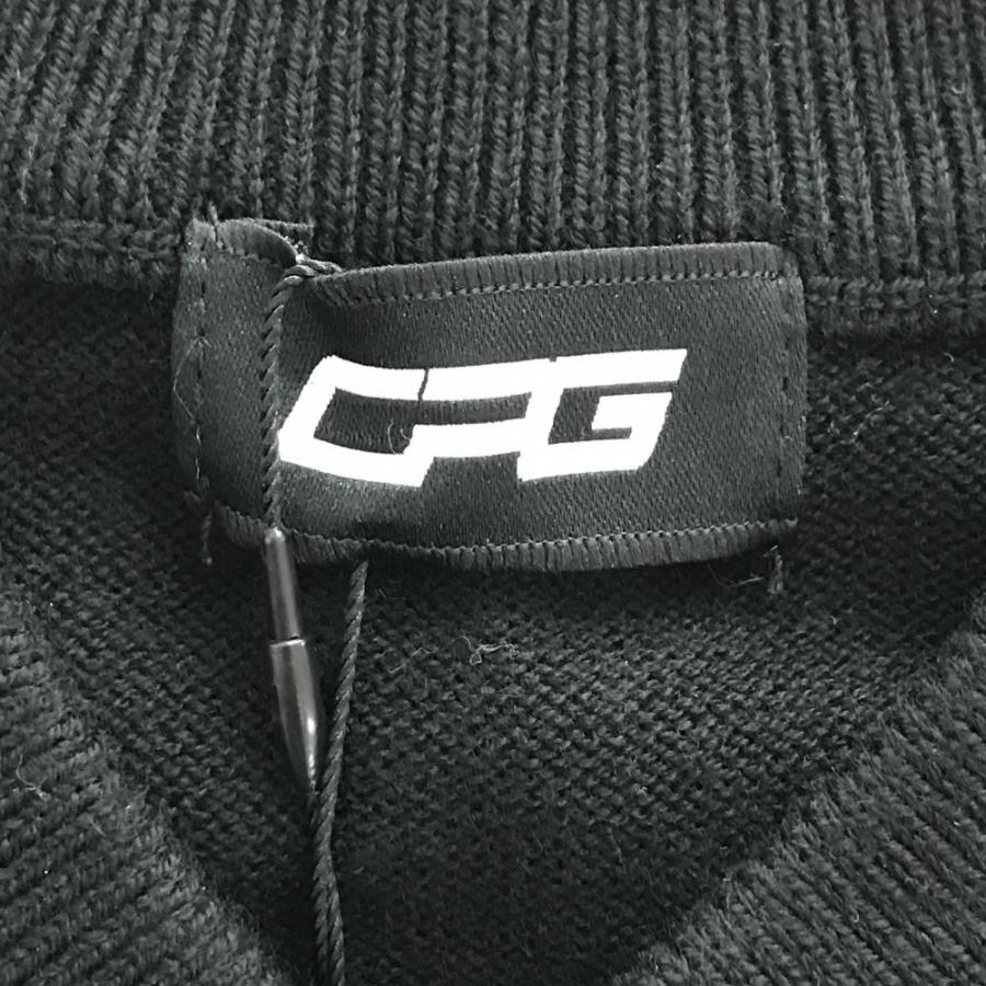 CPG GOLF 【新品】CPG セーター 黒×白 胸・袖ロゴ ニット レディース 3