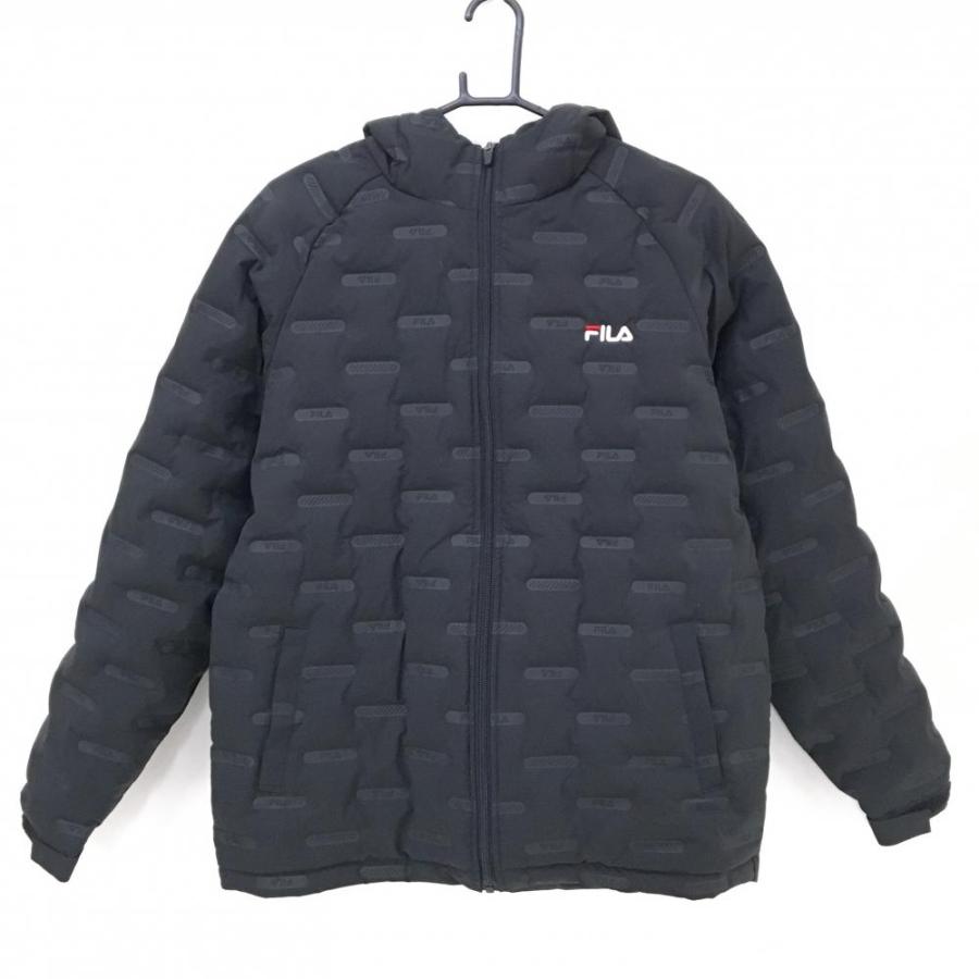 FILA GOLF 【超美品】フィラゴルフ フード付中綿ジャケット 黒系 総柄