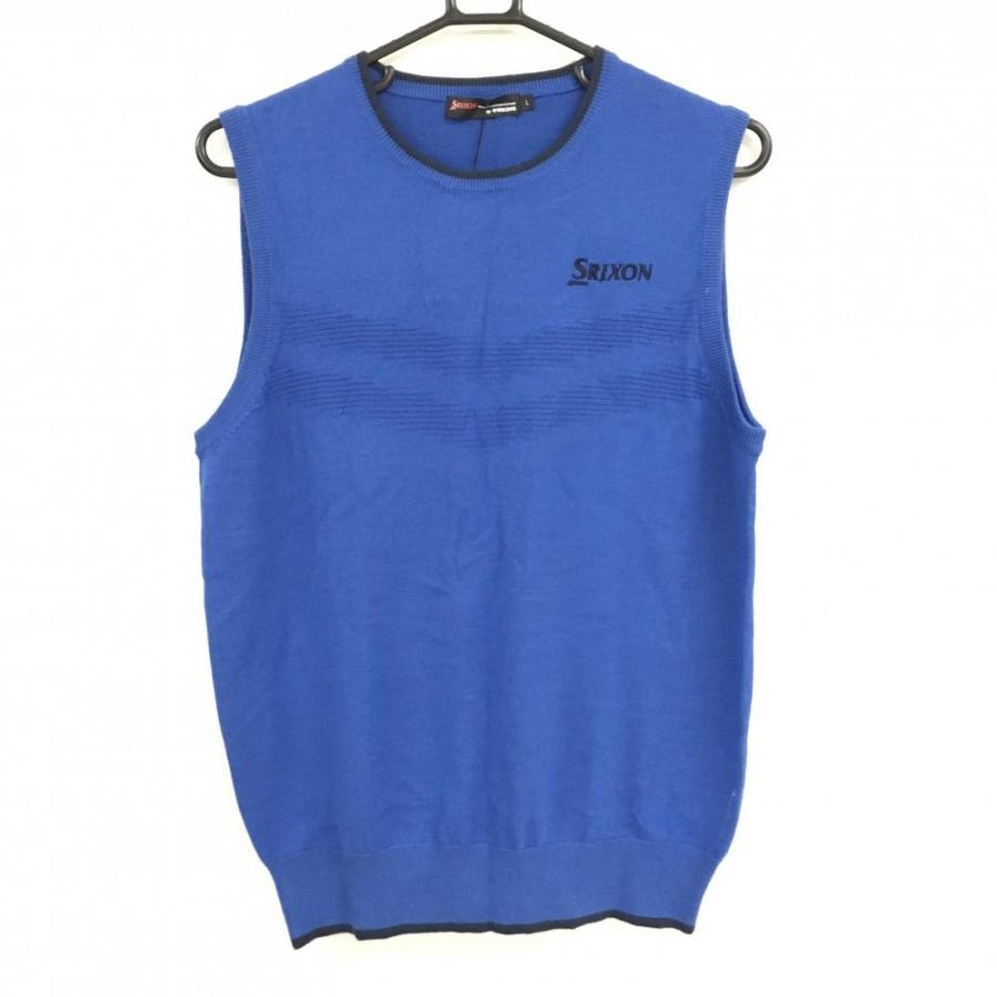 SRIXON 【新品】スリクソンバイデサント ニットベスト ブルー×ネイビー