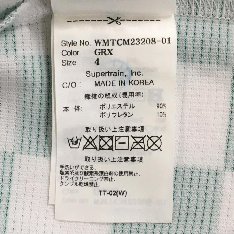 WAAC 【超美品】ワック 半袖ポロシャツ 白×グリーン ブロックチェック