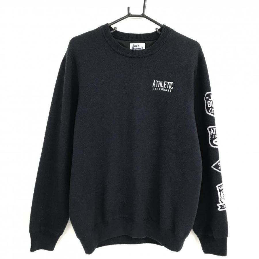 Jack Bunny!! セーター サイズ2 Jack Bunny!!（ジャックバニー） セーター ダークネイビー×白 袖ロゴ